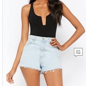 High waisted jean shorts
